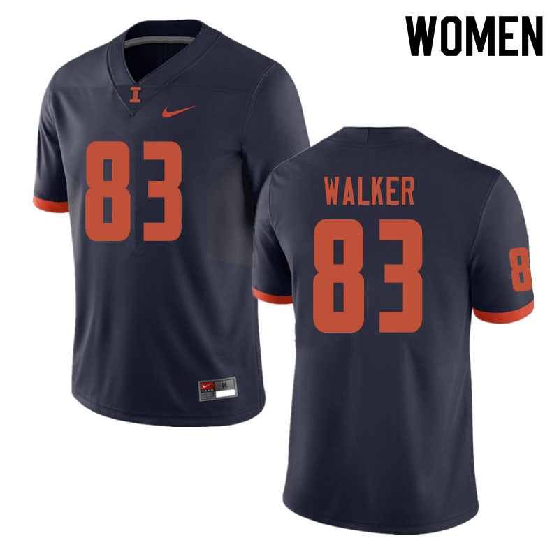 Women #83 Bobby Walker Illinois Fighting Illini College Football Jerseys Sale-Navy